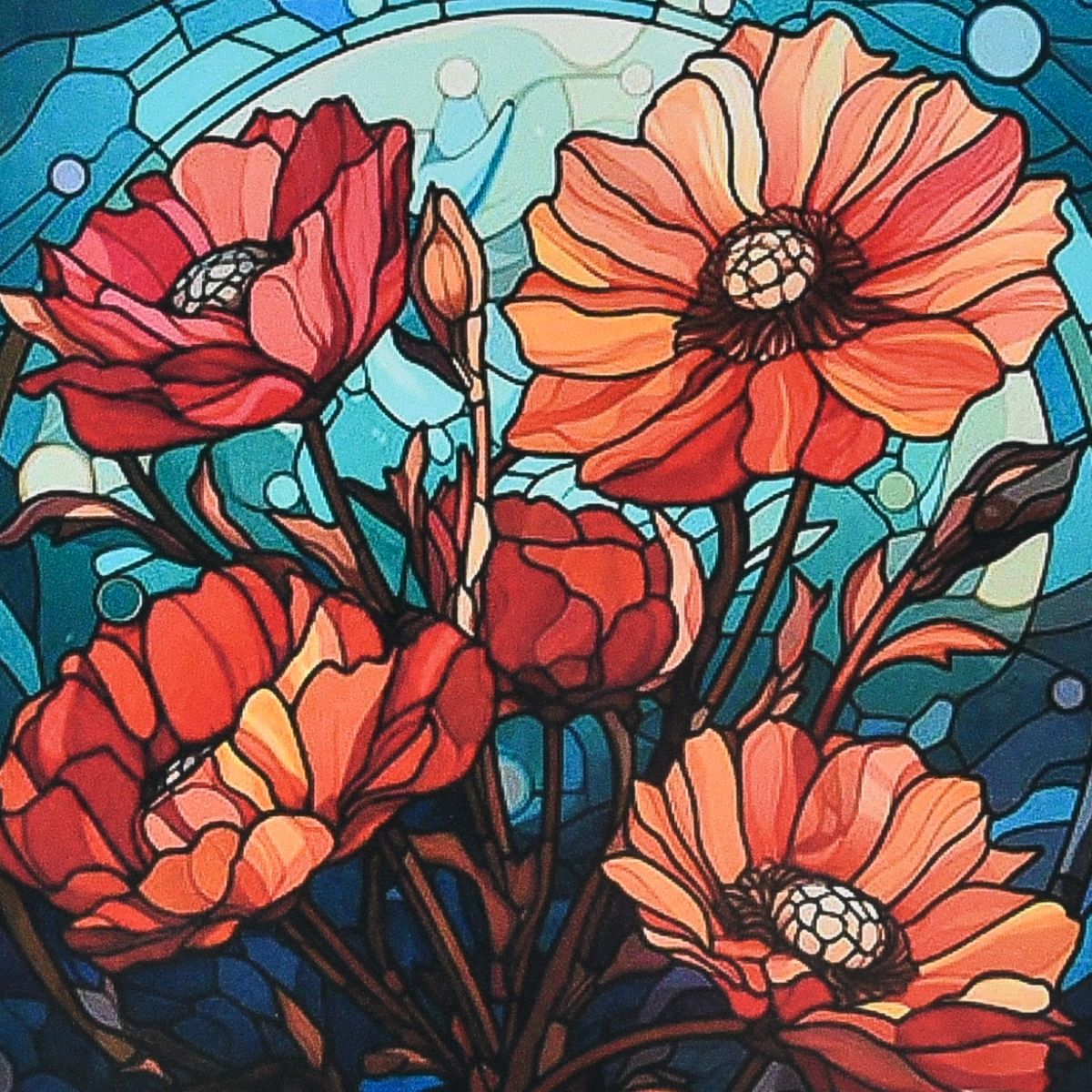 Алмазна мозаїка (картина) "Червоні маки" 30х30 см  фото 1