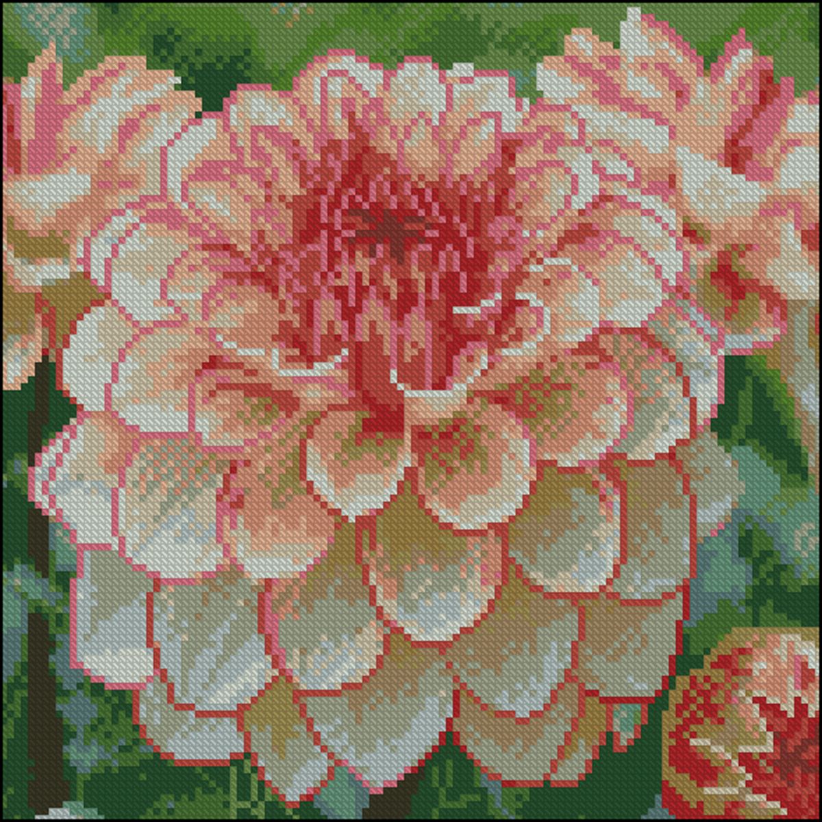 Алмазна картина "Яскрава жоржина" 30х30 см  фото 1