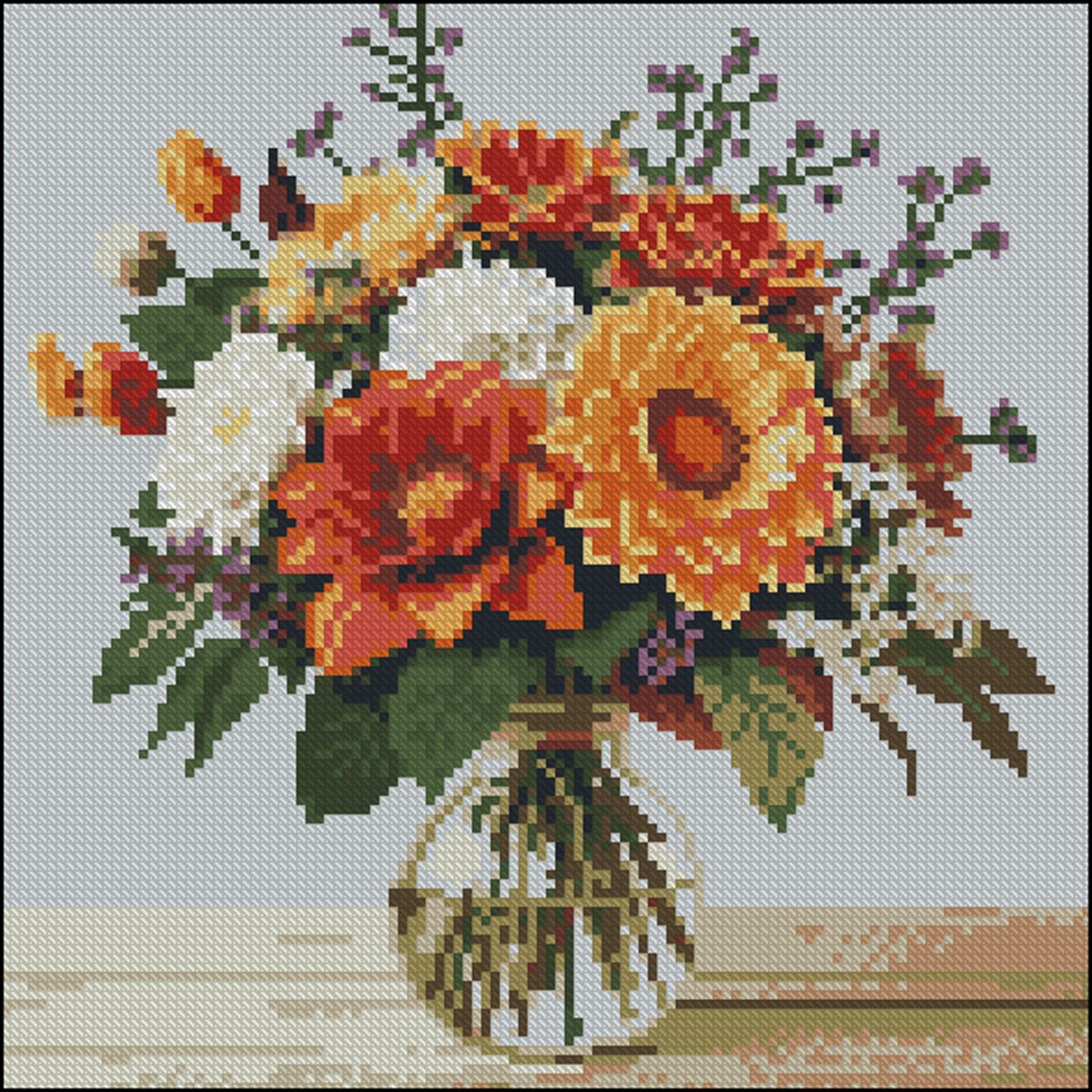 Алмазна мозаїка "Осінній букет" 30х30 см  фото 1