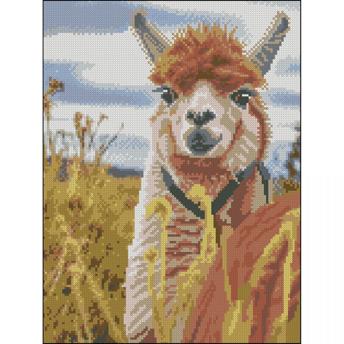 Алмазна мозаїка (картина)"Лама в горах" 30х40 см  фото 1