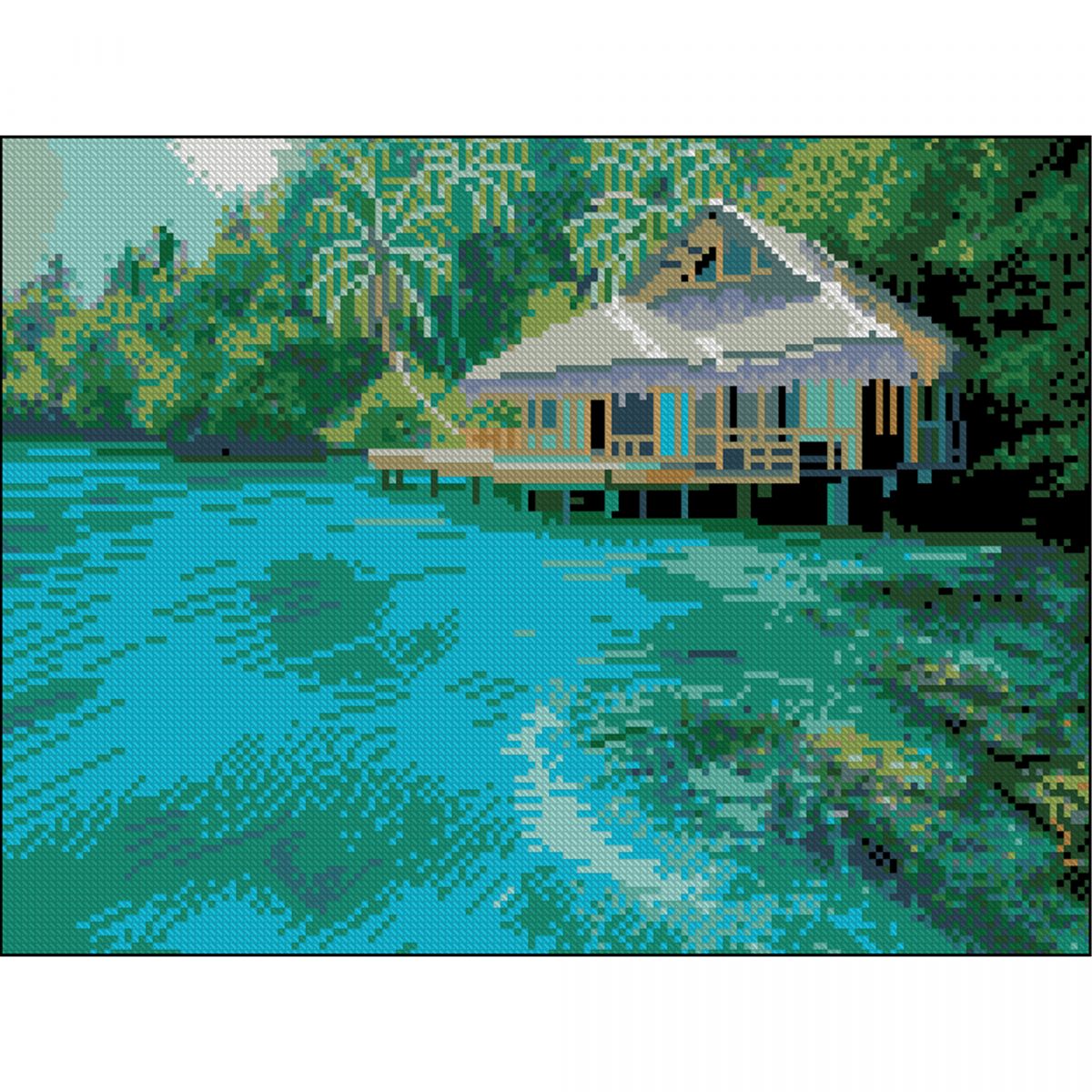 Алмазна мозаїка (картина) "Яскравий острів" 30х40 см  фото 1