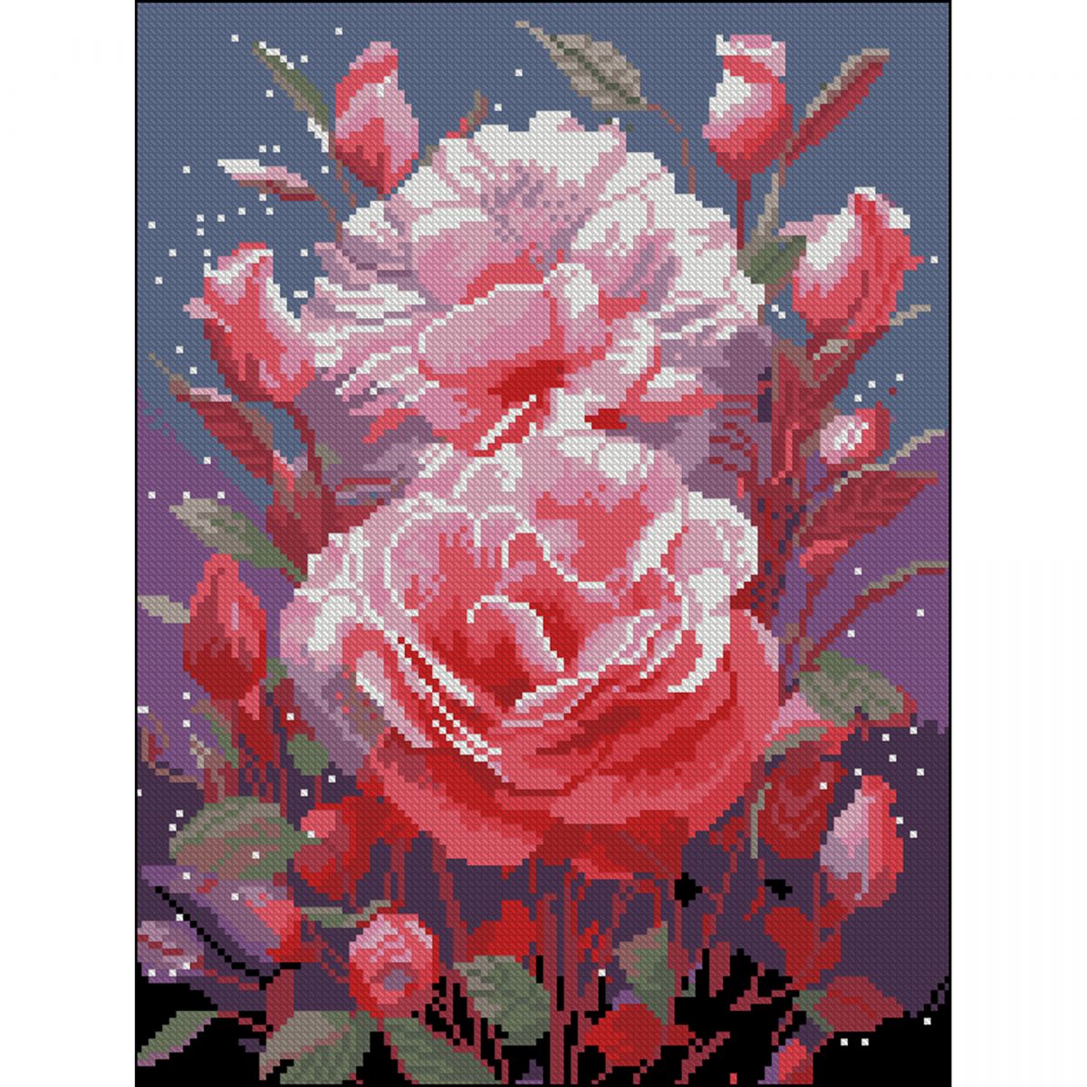 Алмазна мозаїка (картина) "Яскраві троянди" 30х40 см  фото 1