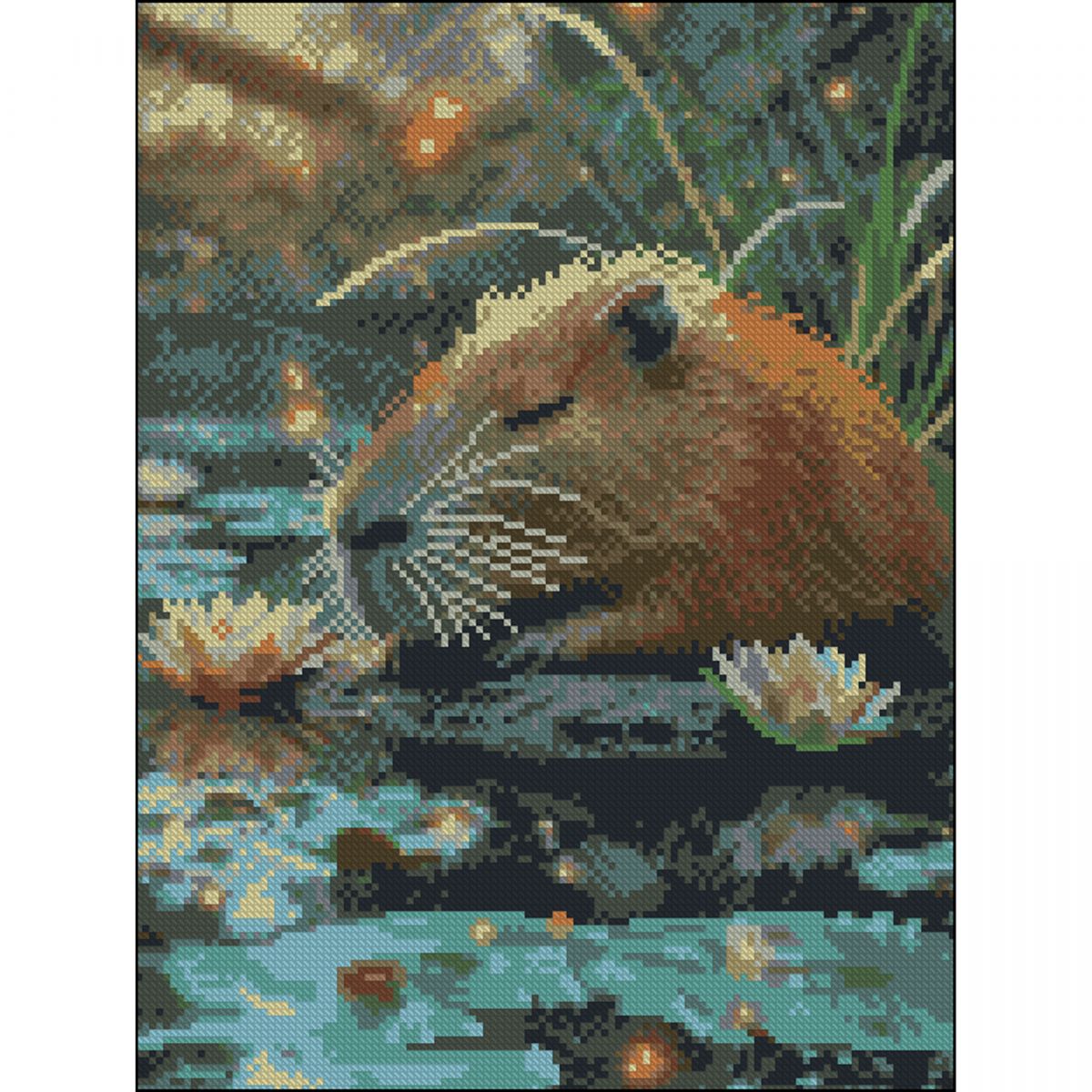 Алмазна мозаїка (картина) "Спляча капібара" 30х40 см  фото 1