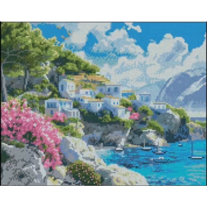 Алмазна мозаїка (картина) "Узбережжя Греції" 40х50 см  фото 1