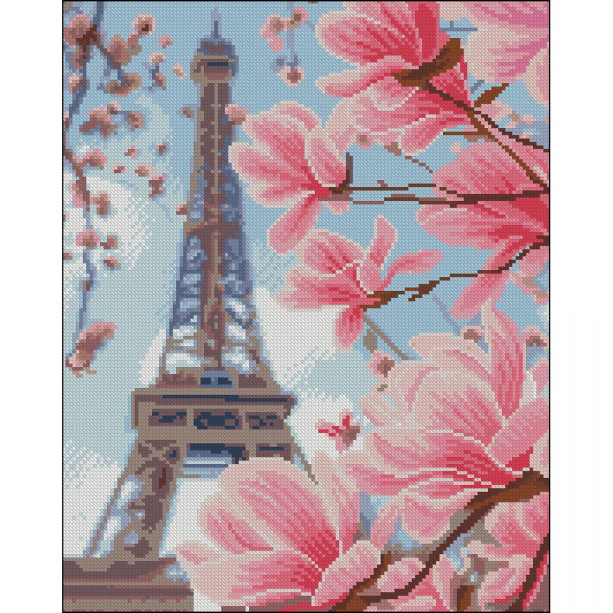 Алмазна мозаїка (картина) "Весняний Париж" 40х50 см  фото 1