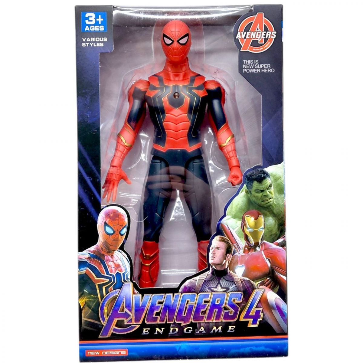 Уцінка.  Герой MARVEL 26 см, підсвічування, в коробцІ (ЛЮДИНА-ПАВУК) Немає нижньої частини ноги  фото 1