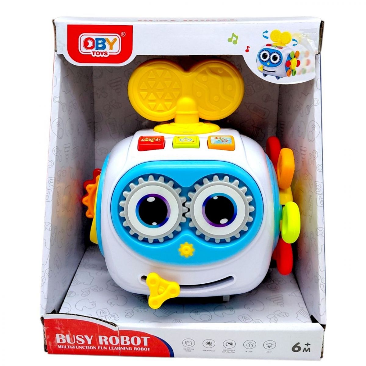 Бізібол-робот для розвитку дрібної моторики (музика, світло, кор. 20*10,5*16,6 см)  фото 1