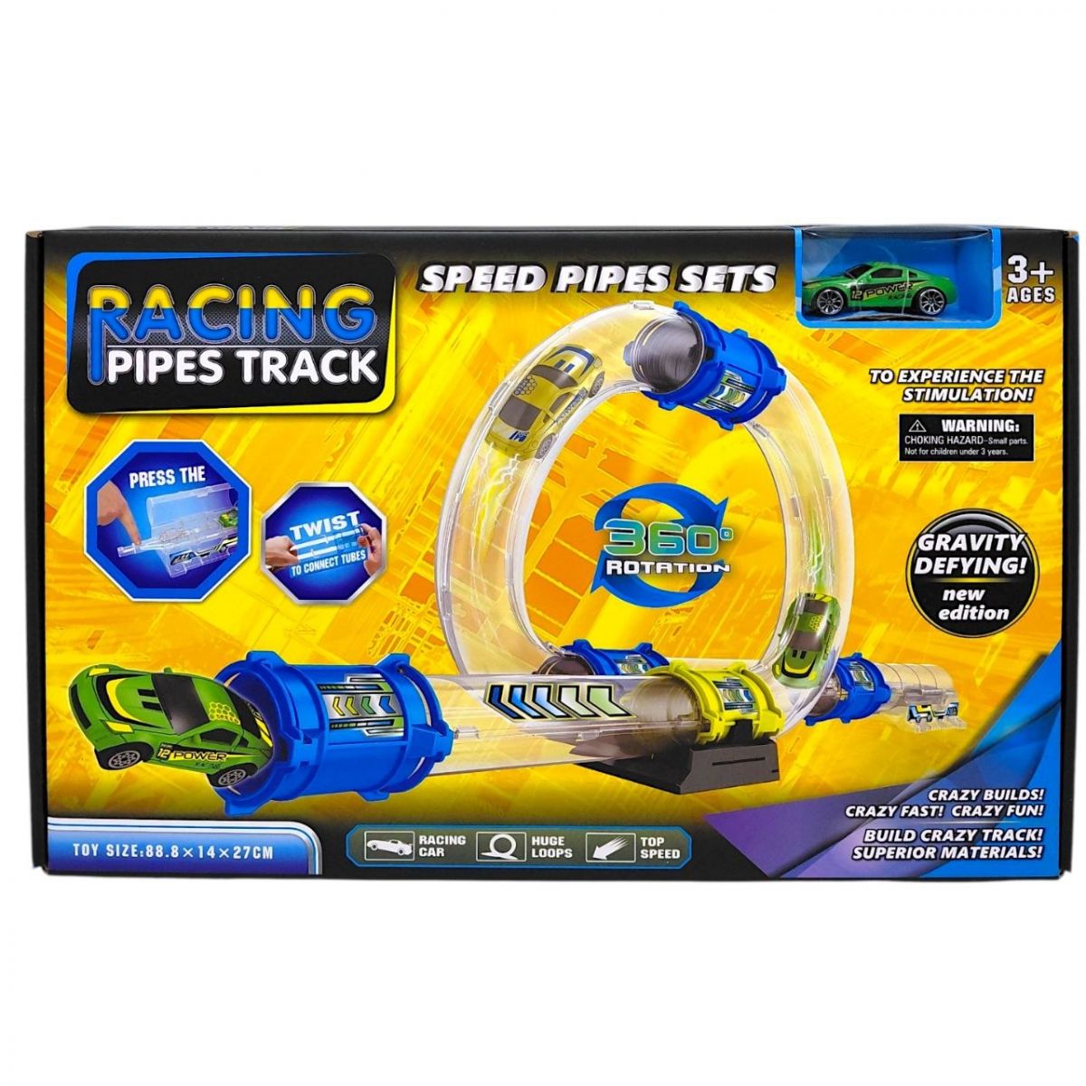 Трек-труба (запуск. з машинкою) коробка 45,5*6*29 см  фото 1