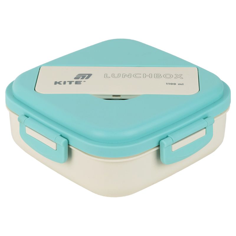 Ланчбокс з розділювачем 1100 мл, м'ятно-бежевий  фото 1