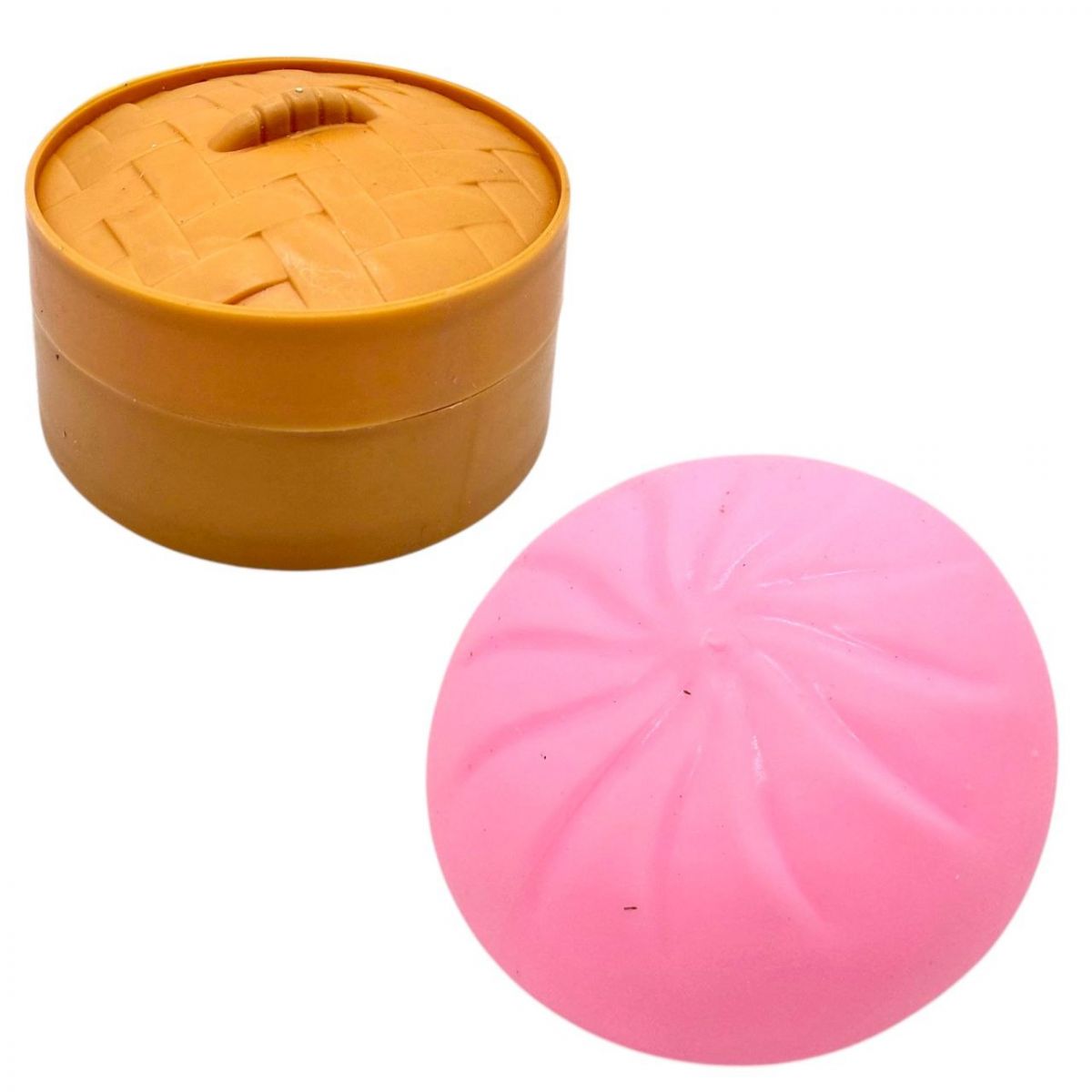 Уценка.  Сквіш "Пельмень" 10 см (РОЖЕВИЙ) - СКОЛОТА КОРОБКА  фото 1