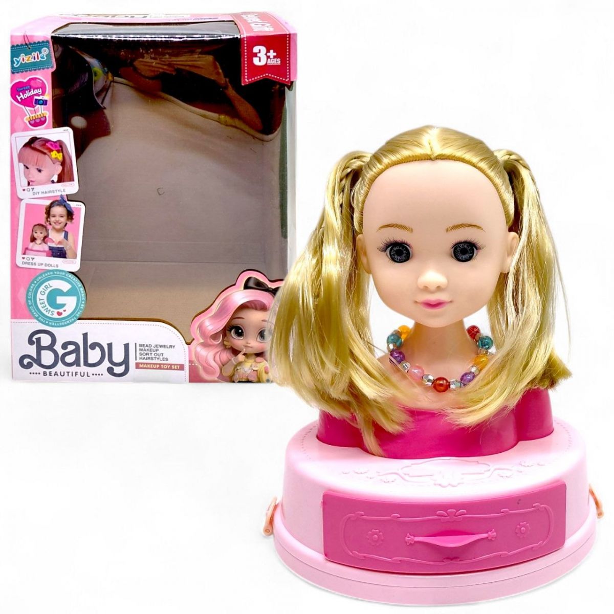 Лялька-манекен для зачісок (БІЛЯВЕ ВОЛОССЯ)  фото 1