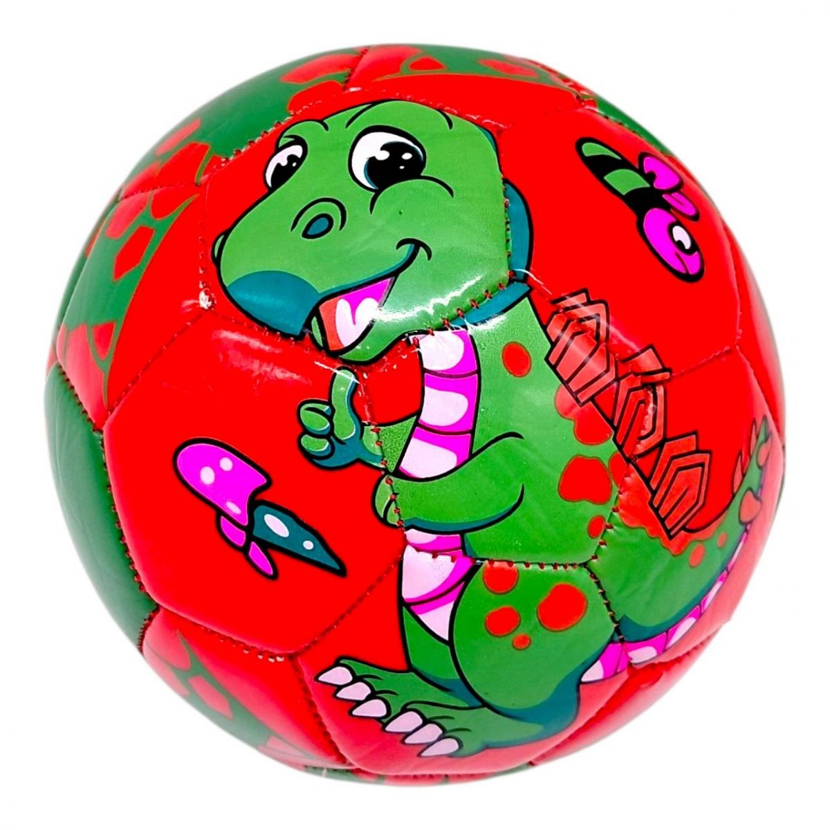 Мяч детский №2 "Динозавры" (КРАСНЫЙ)  фото 1