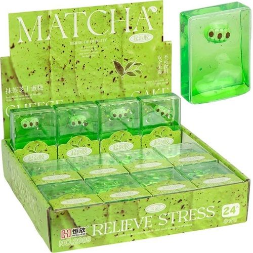 Іграшка-антистрес слайм у кубику "Matcha" (салатовий)  фото 1