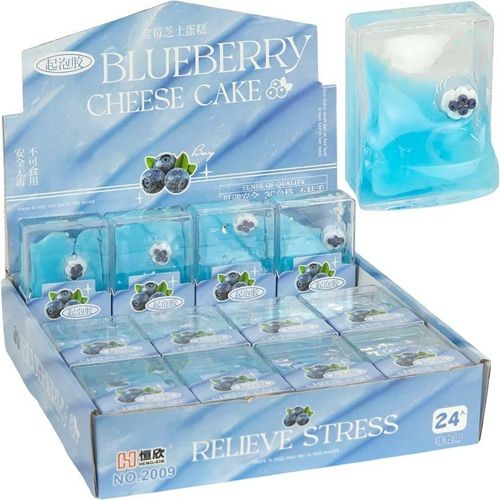 Игрушка-антистресс слайм в кубике "Blueberry" (голубой)  фото 1
