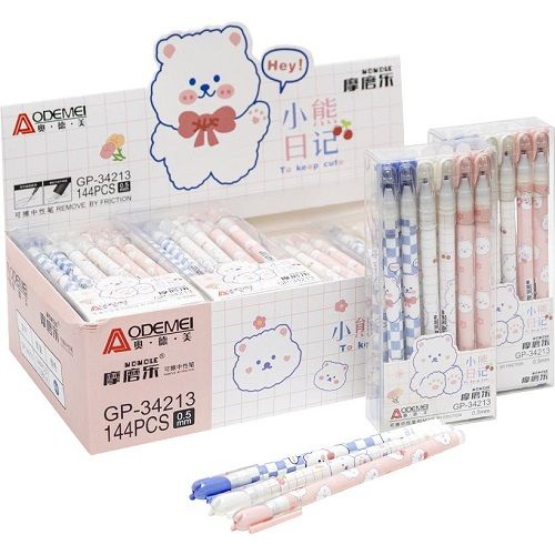 Ручка гелевая "Белый мишка" "пишет-прает" 0,5мм, синяя (12 шт)  фото 1