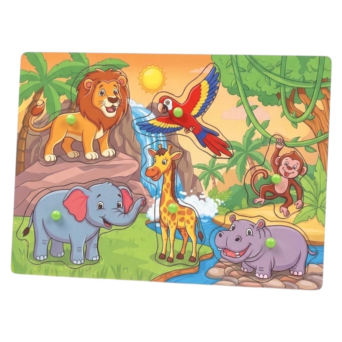 Пазл-вкладыш "САФАРИ" (деревянный, 6 элементов)  фото 1