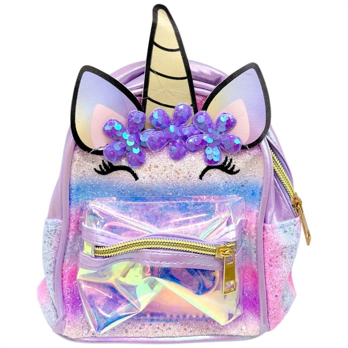 Рюкзак дитячий "Єдиноріжка" 18х15х8 см (ФІОЛЕТОВИЙ)  фото 1
