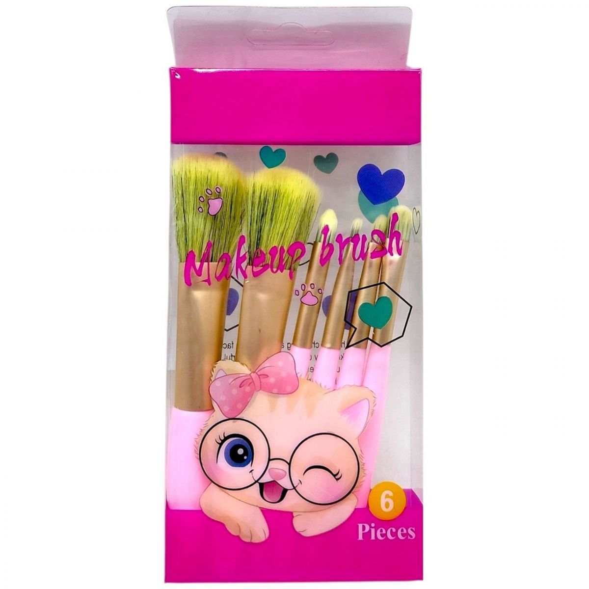 Набір пензликів для макіяжу та аквагриму (МАЛИНОВИЙ)  фото 1