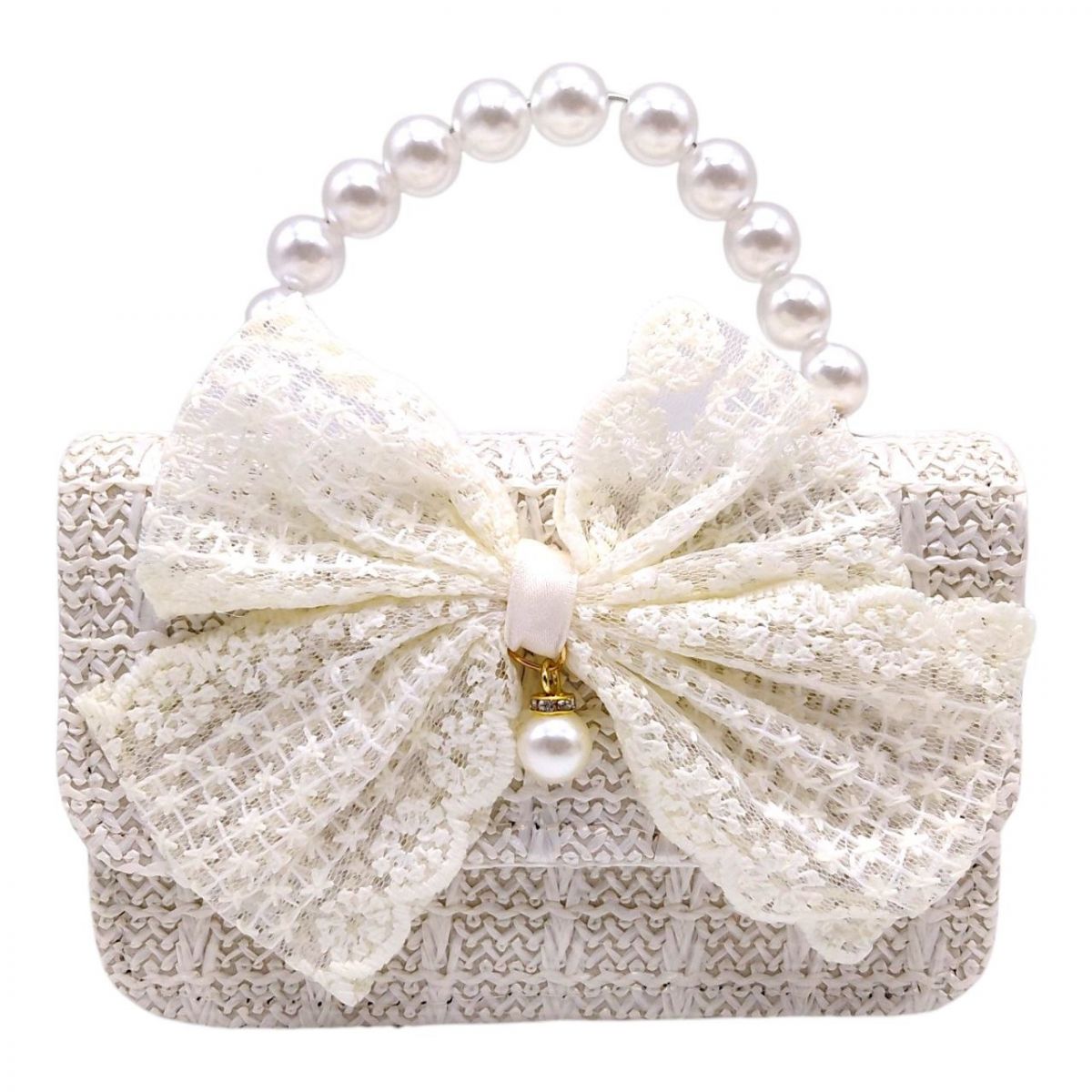 Сумочка детская с бантом 15х10х7 см (БЕЛАЯ)  фото 1