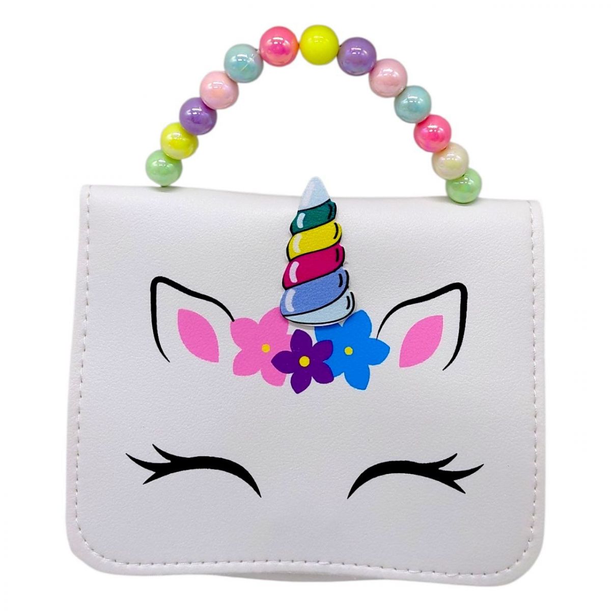 Сумочка детская "Цветной рог" (БЕЛАЯ)  фото 1