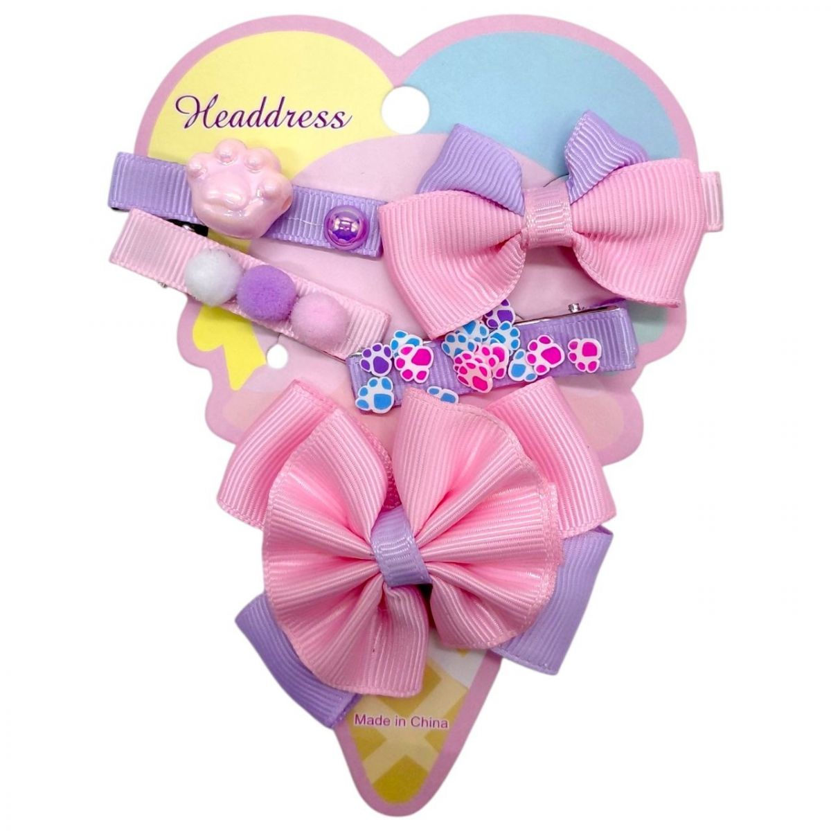 Аксессуары для девочки заколочки, украшения для волос (РОЗОВЫЙ)  фото 1