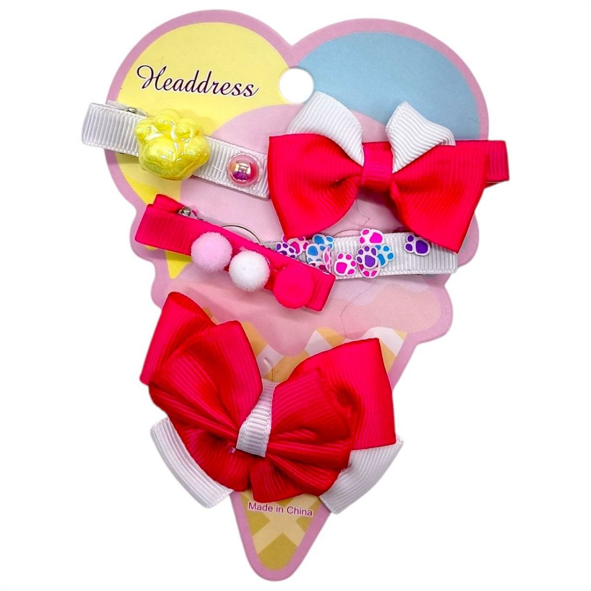 Аксессуары для девочки заколочки, украшения для волос (ФУКСИЯ)  фото 1