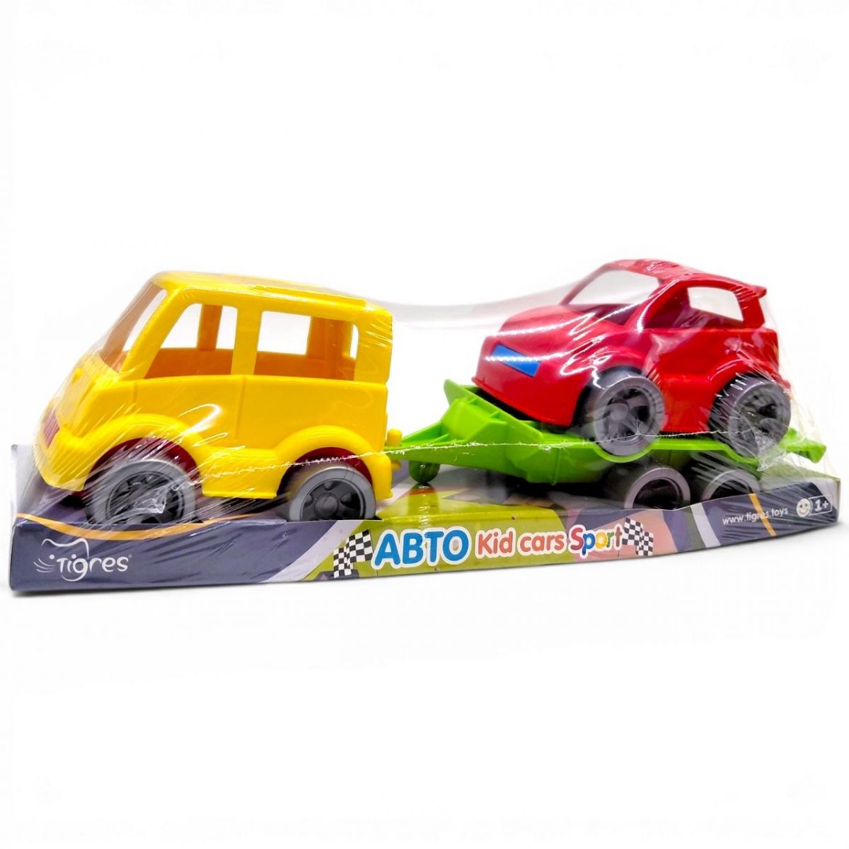 Набір авто Kid cars Sport (автобус жовтий + машинка червона)  фото 1
