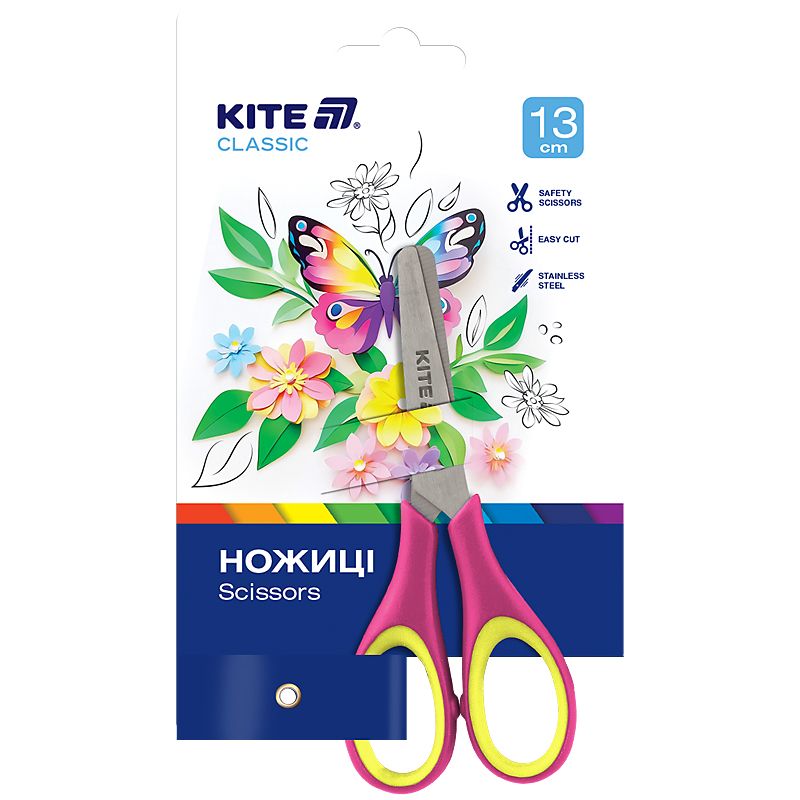 Ножницы детские с рез.  вставками, 13см Kite Classic  фото 1
