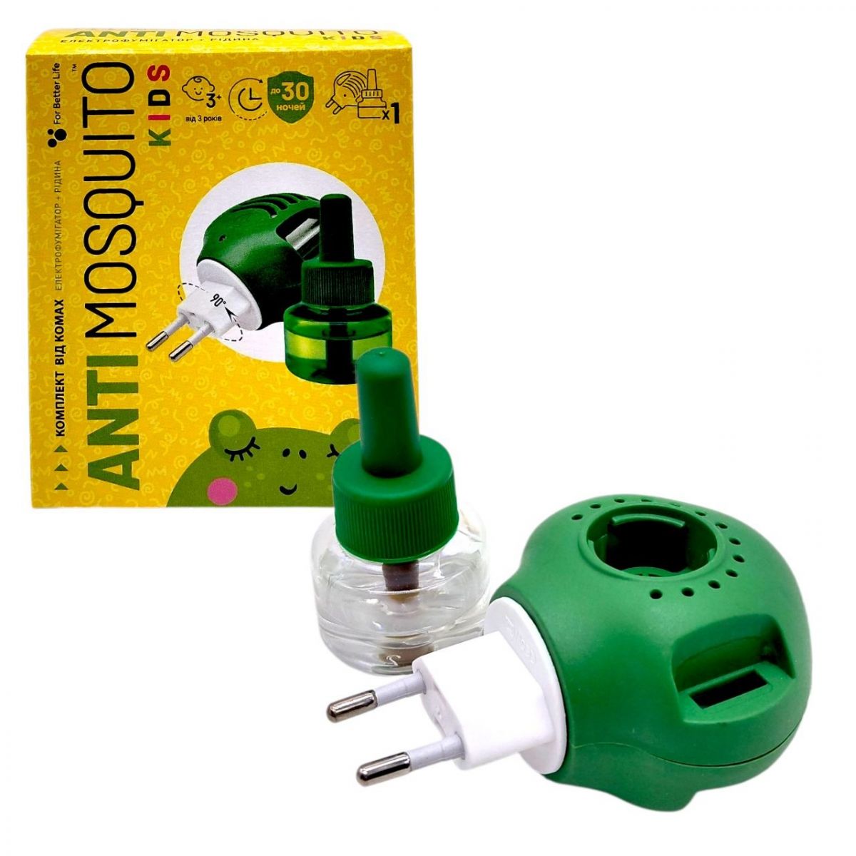 ЕЛЕКТРОФУМІГАТОР + РіІДИНА ВІД КОМАРІВ 30 НОЧЕЙ ANTI MOSQUITO KIDS  фото 1