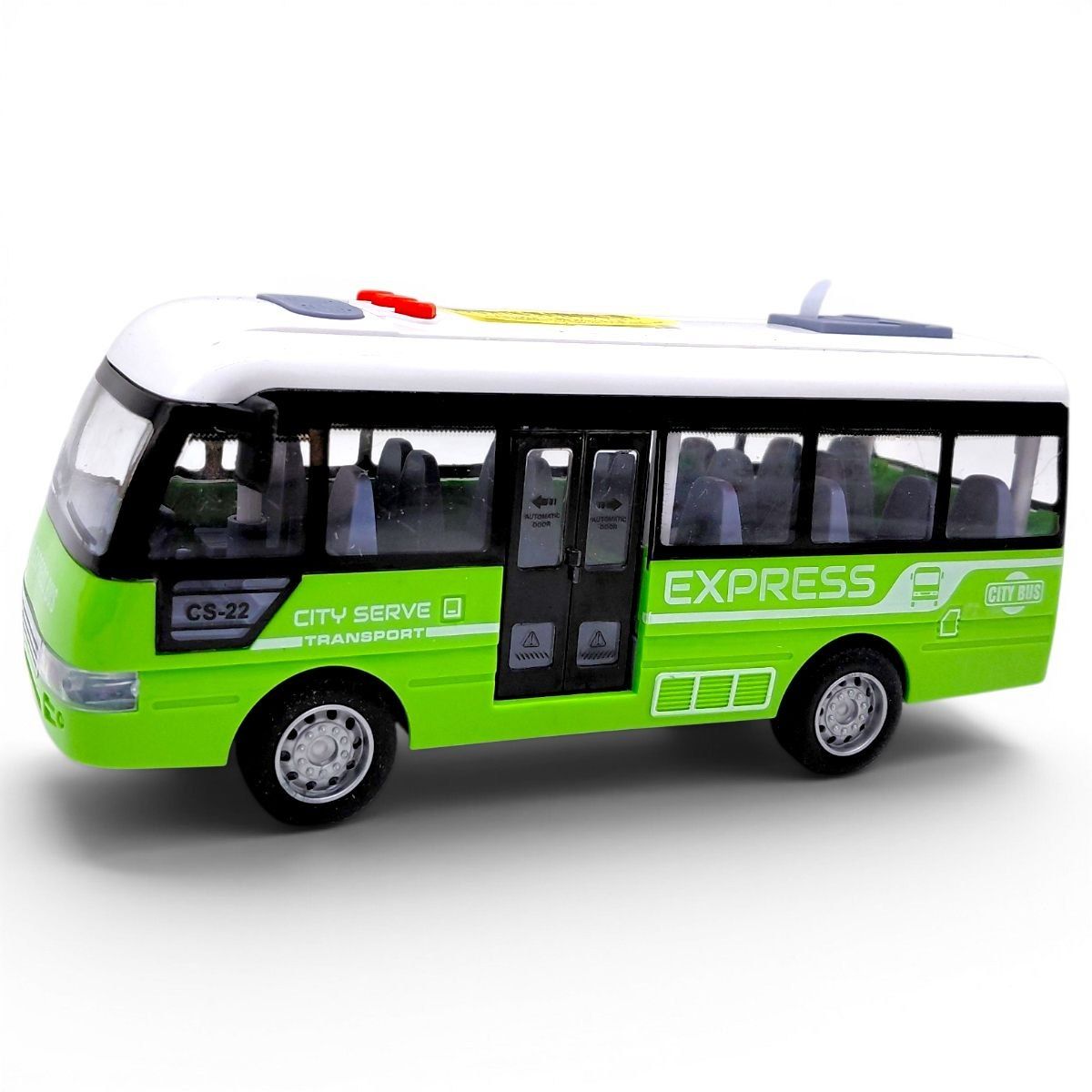 Автобус інерційний на батарейках 19x8x8 см (ЗЕЛЕНИЙ)  фото 1