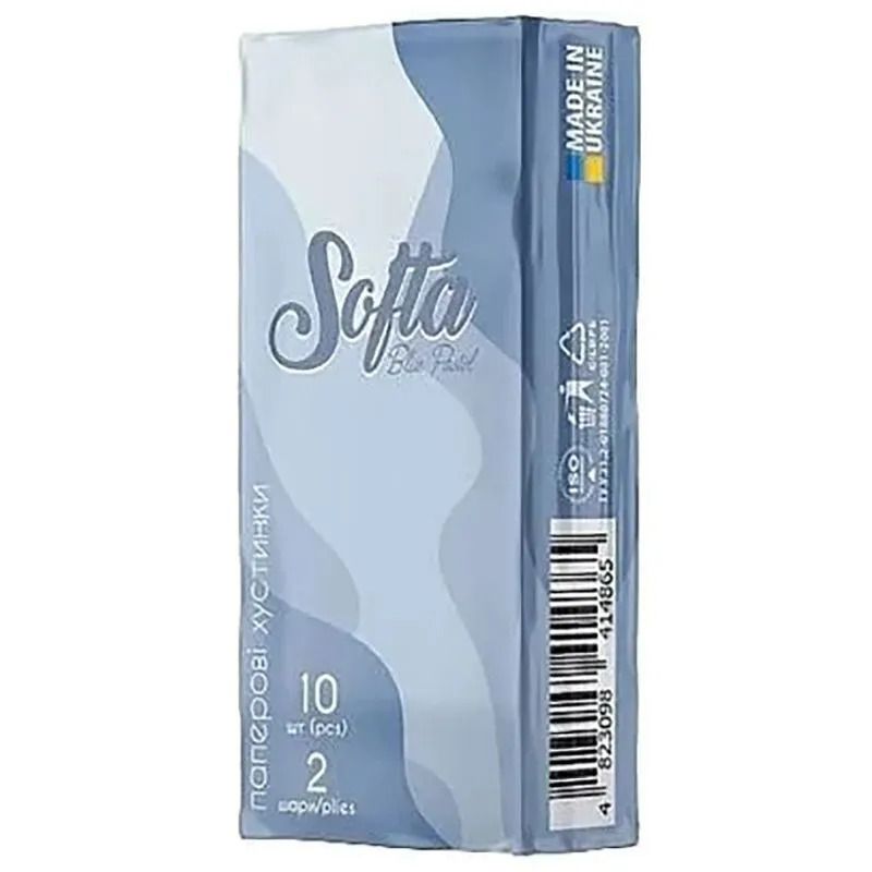 Softa хустинки носові 10х10 2ш білі  фото 1
