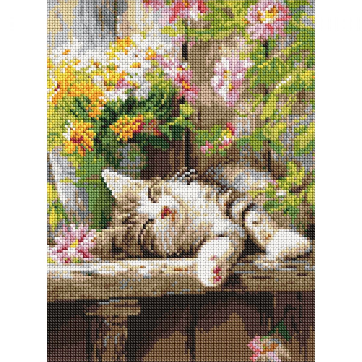 Алмазна мозаїка "Муркотливий сон" 30х40 см  фото 1