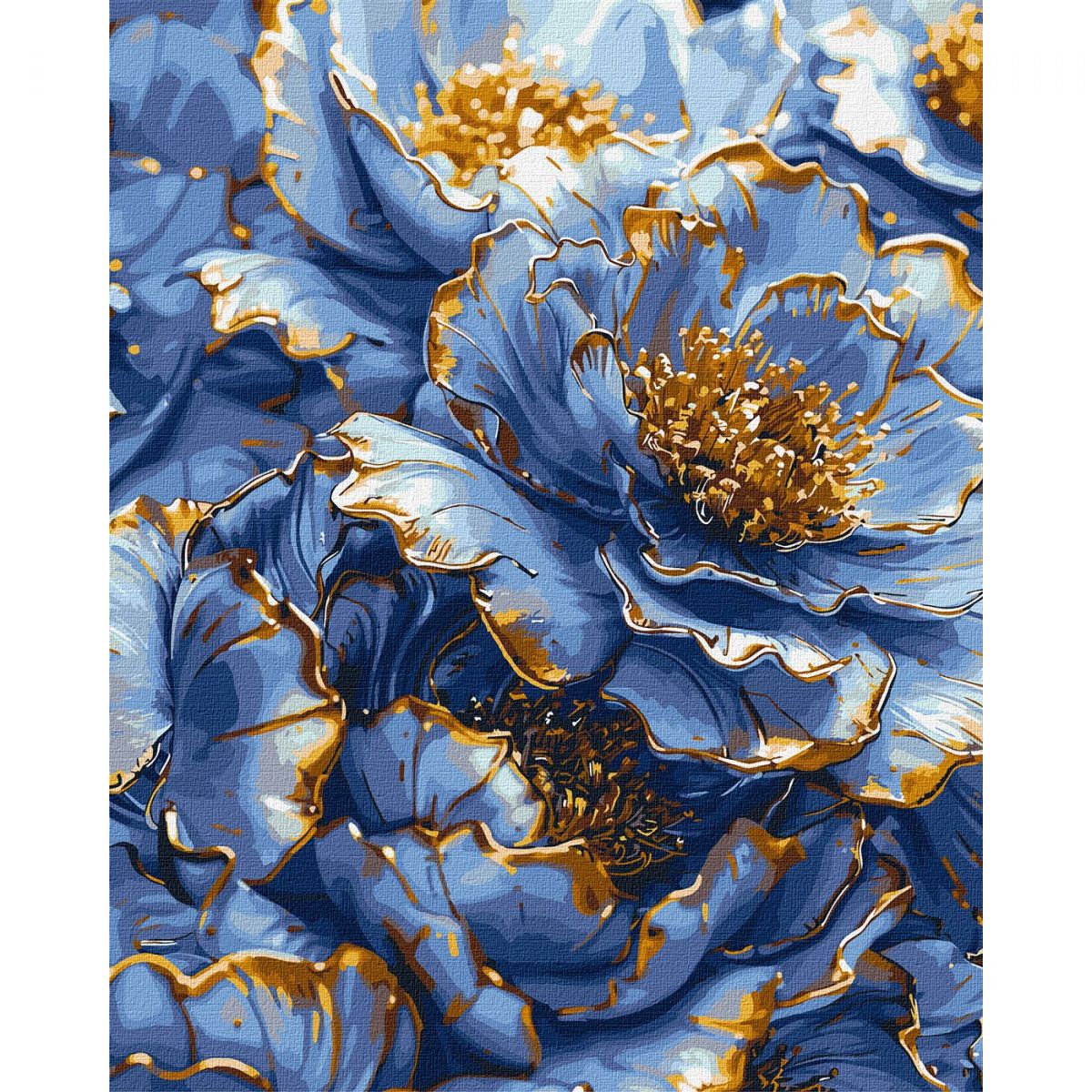 Картина по номерах з фарбами металік "Золотисті пелюстки півонії" 40х50 см  фото 1