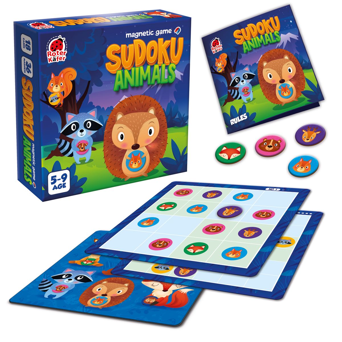 Магнитная игра "Roter Kafer.  Sudoku Animals"  фото 1