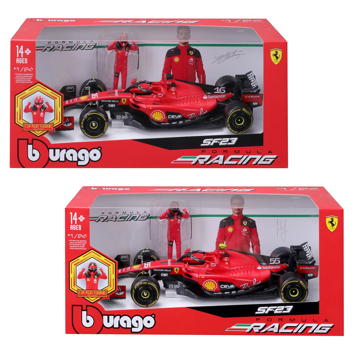 Автомодель с фигуркой - Ferrari SF-23 (1:24)  фото 1