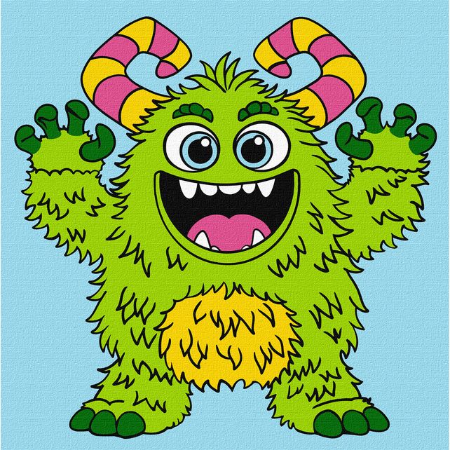 Картина по номерам "Рогатий сміхотун" 20х20 см  фото 1