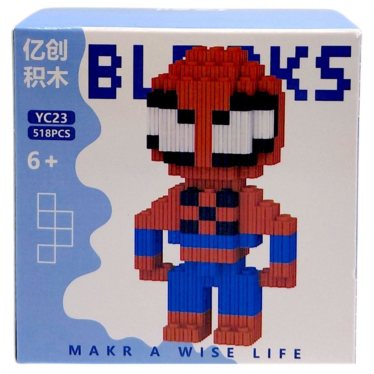 Конструктор дитячий 3D фігурка "СУПЕРГЕРОЙ.  Людина-павук / Spiderman" 518 деталей 6+  фото 1