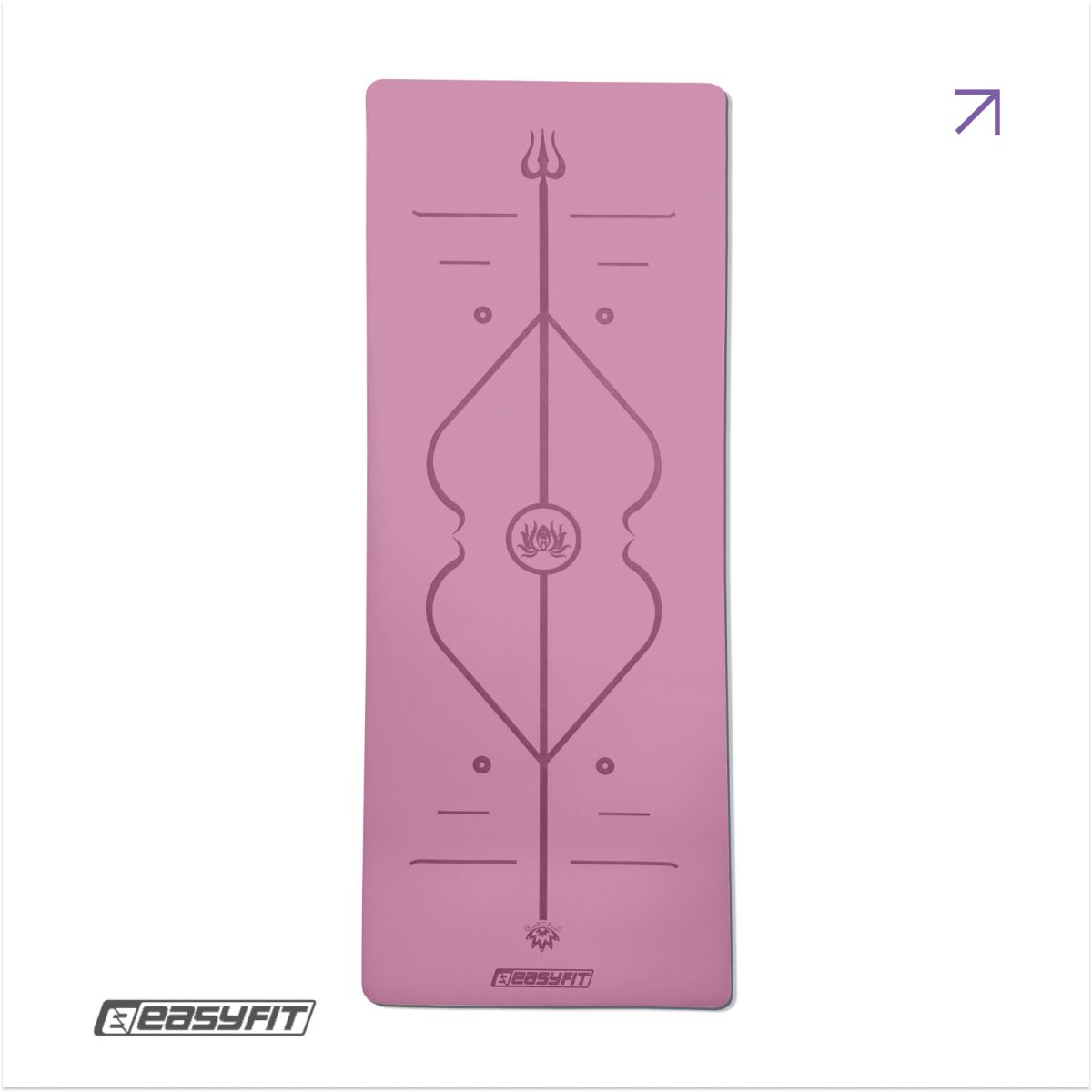 Коврик для йоги профессиональный EasyFit Pro каучук 5 мм Розовый  фото 1