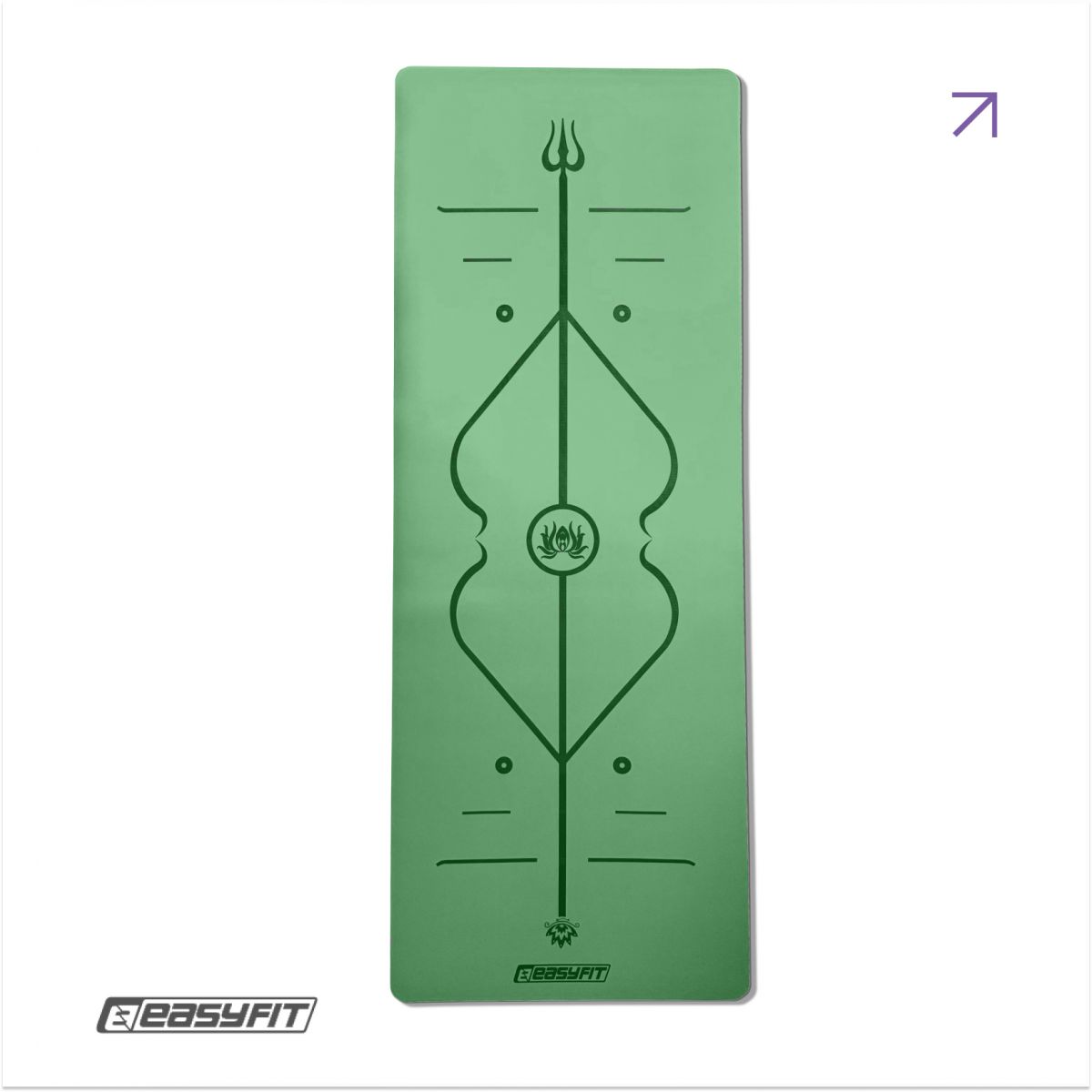Коврик для йоги профессиональный EasyFit Pro каучук 5 мм Зеленый  фото 1