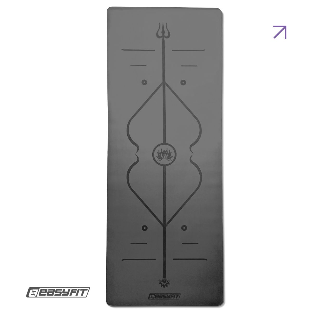 Коврик для йоги профессиональный EasyFit Pro каучук 5 мм Черный  фото 1