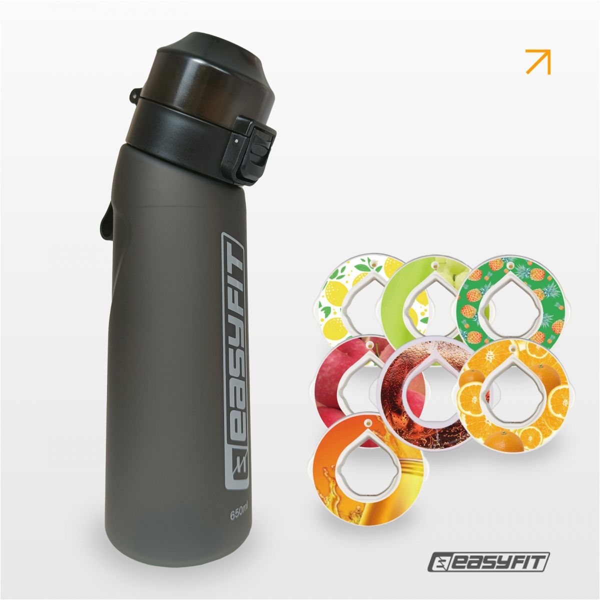 Спортивна пляшка для води зі смаками EasyFit Air Up (7 ароматизованих капсул у комплекті), 650 мл  фото 1