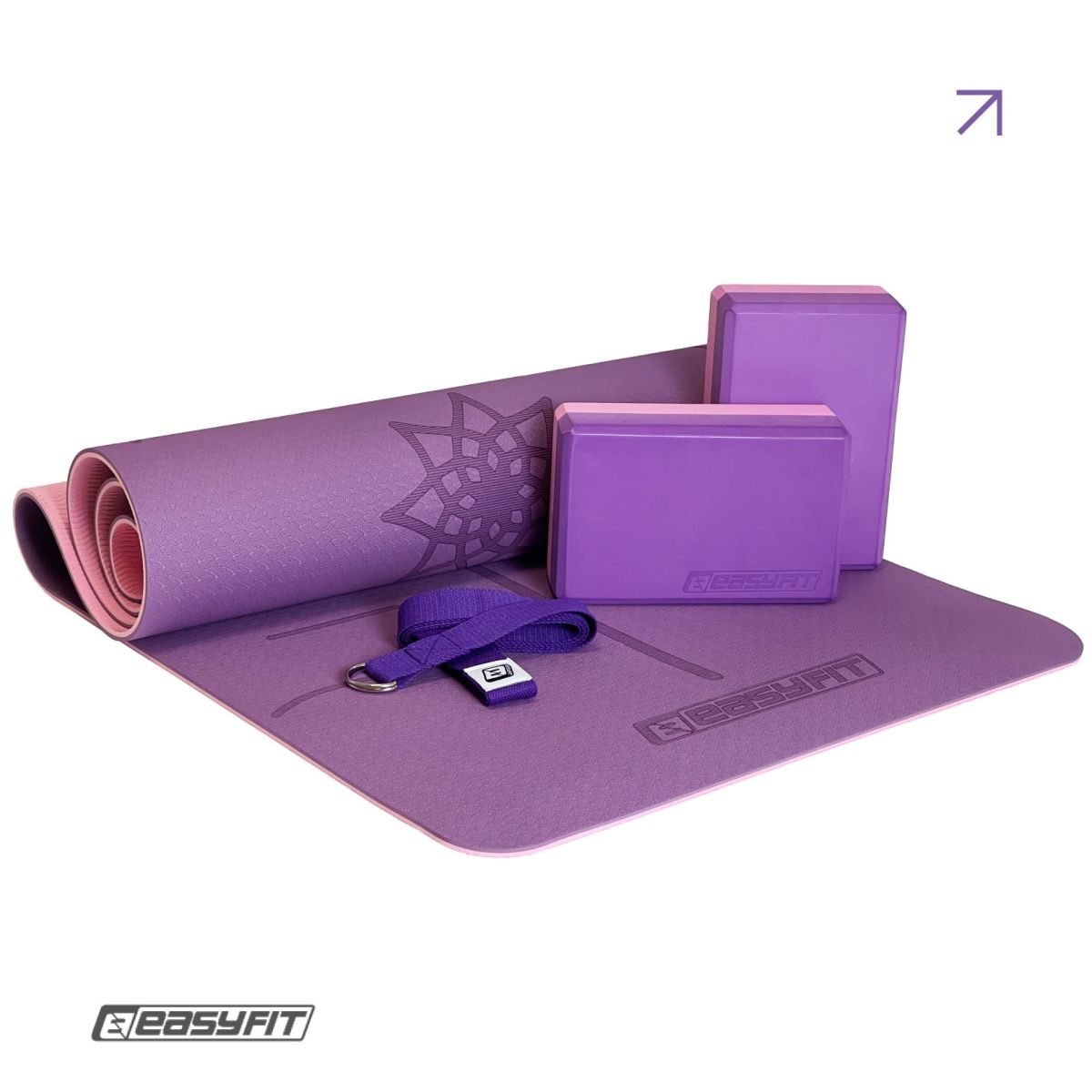 Набір для йоги та фітнесу EasyFit Polarity Set: килимок, два блоки та ремінь (padma)  фото 1