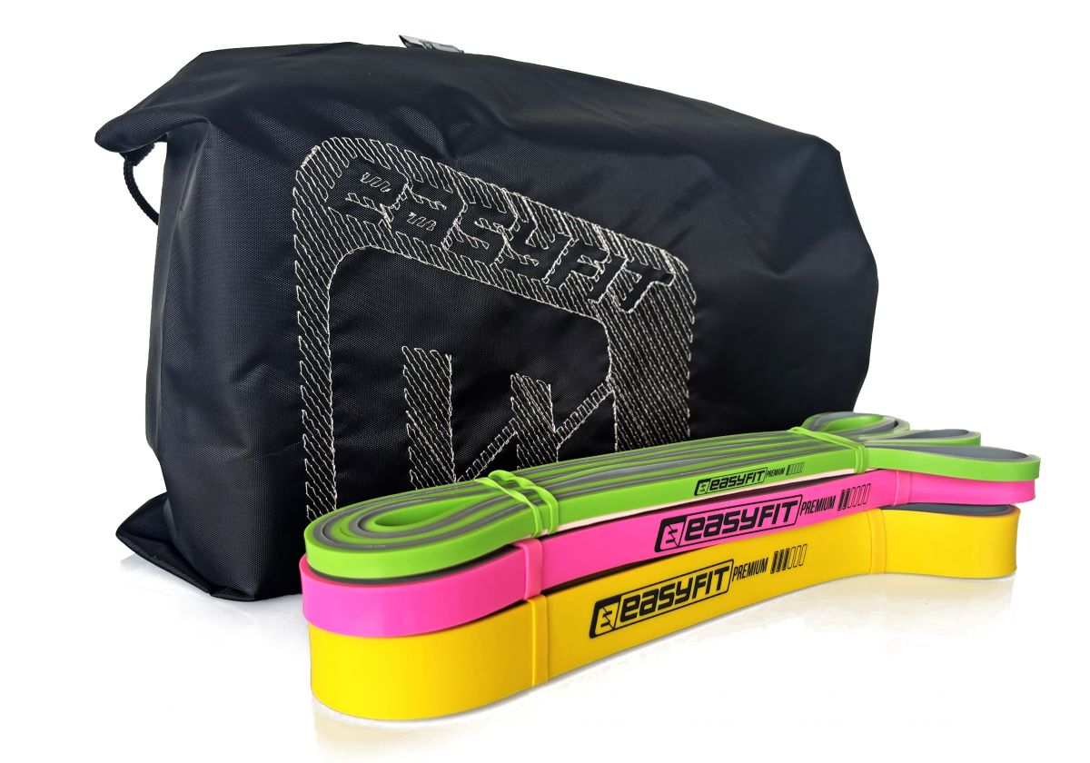 Набор двухслойных резинок для подтягиваний EasyFit Premium 2-32 кг (3 шт)  фото 1