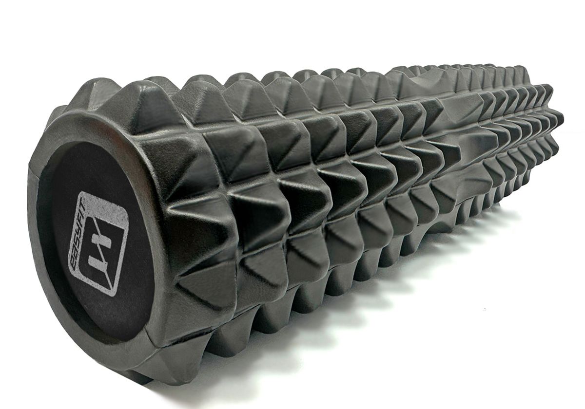 Массажный ролик EasyFit Solid Grid Roller 45 см v. 2. 2s черный  фото 1