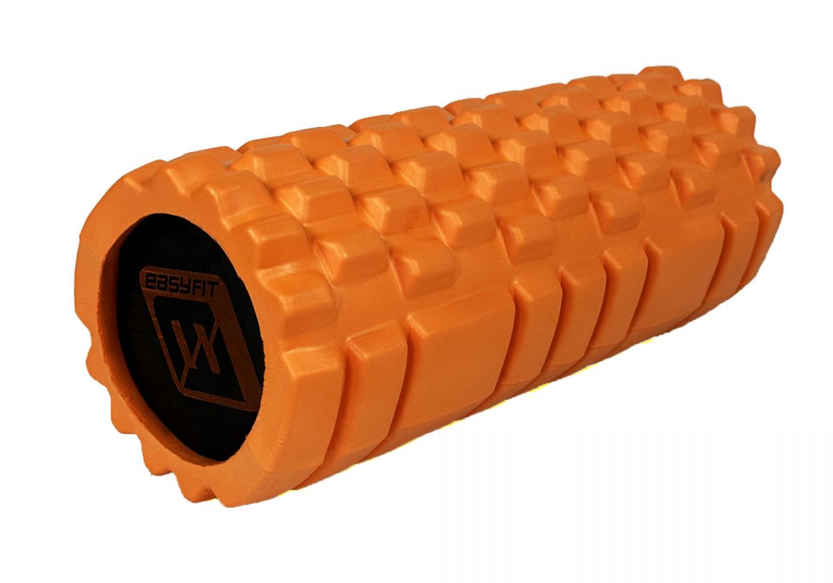 Массажный ролик EasyFit Solid Roller v. 1. 1s 33 см оранжевый  фото 1