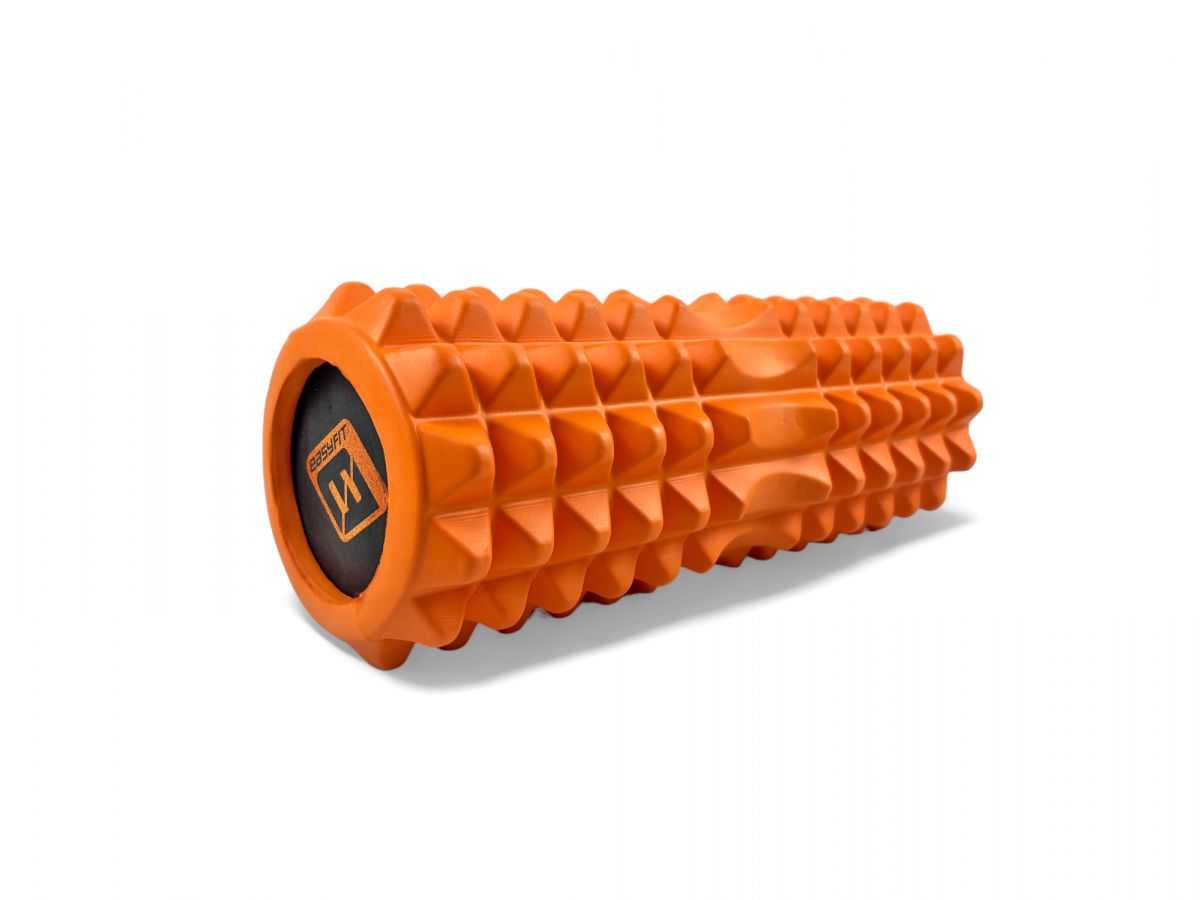 Массажный ролик EasyFit Solid Roller v. 1. 2s 33х13 см оранжевый  фото 1