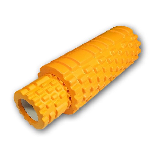 Массажный ролик EasyFit Grid Roller Double 33 см Оранжевый  фото 1