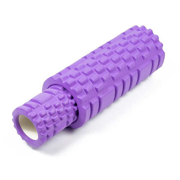 Массажный ролик EasyFit Grid Roller Double 33 см Фиолетовый  фото 1