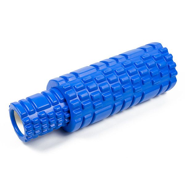 Массажный ролик EasyFit Grid Roller Double 33 см Синий  фото 1