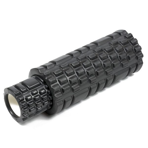 Массажный ролик EasyFit Grid Roller Double 33 см Черный  фото 1